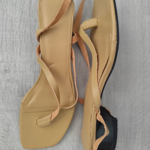 Zara leather sandals new, size 36-37, beige