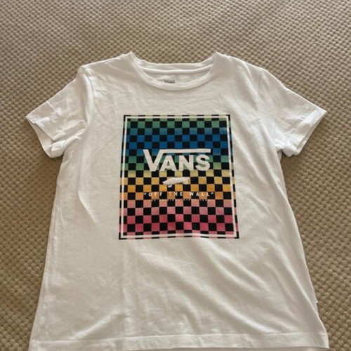 Vans shirt like new, kids size L, white multicolor
