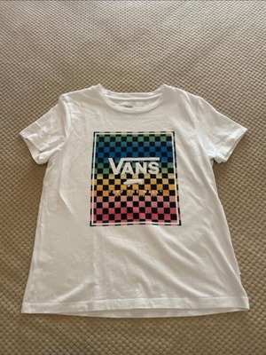 Vans shirt like new, kids size L, white multicolor