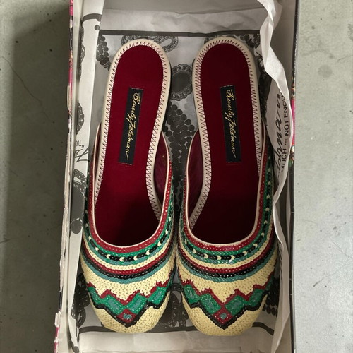 Beverly Feldman Ice Queen mules new, size 36, multicolor