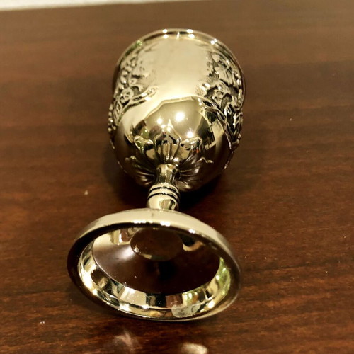 Silver-plated liqueur set like new with tray and 6 glasses