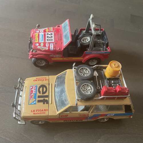 Burago metal toy cars Range Rover and Jeep CJ-7 used