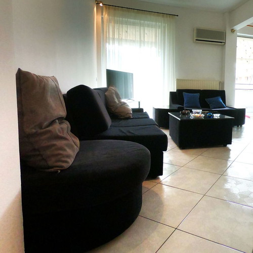 Italian Alcantara Sofa set used, 3-seat and 2-seat bed convertible
