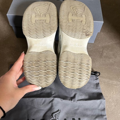 Hogan Maxi Active women's shoes used, size 38, white with silver