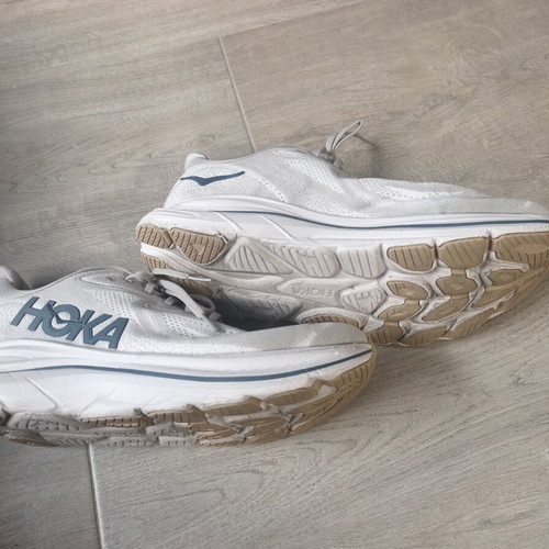 Hoka Clifton 10 men's running shoes, size 48, beige
