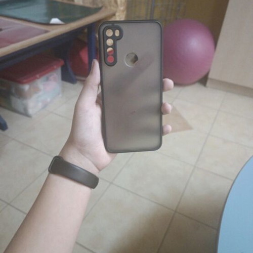 Redmi Note 8T phone case used, semi-transparent with black color