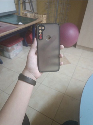 Redmi Note 8T phone case used, semi-transparent with black color