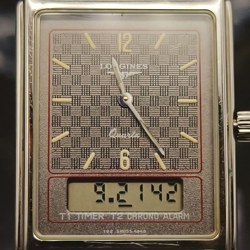 Longines Vintage Ana-Digi Quartz Tank Watch Ref. 199 Swiss 4048