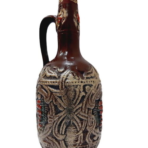 Bulgarian ceramic wine jug like new, richly decorated, 27 cm