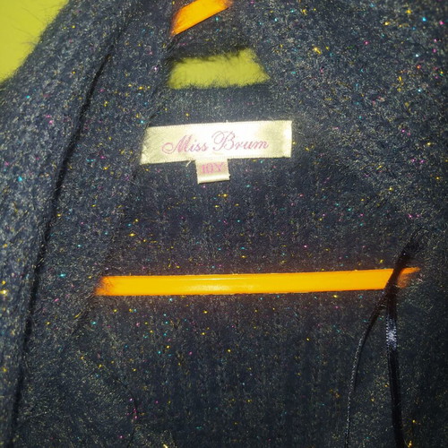 Blue cardigan with glitter scarf, 10 years