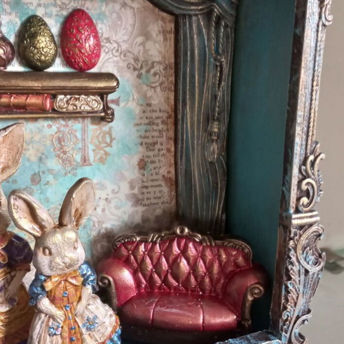 Decorative Easter box handmade new, polyester