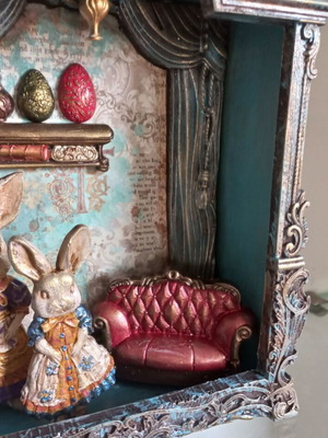 Decorative Easter box handmade new, polyester