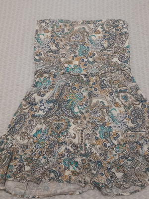 Mind Matter dress viscose size L like new, strapless colorful