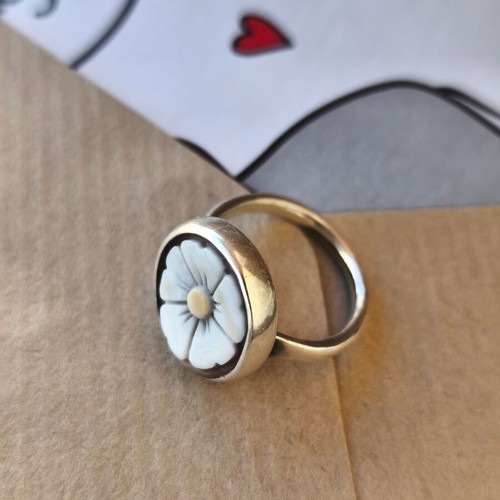 Handmade silver 925 cameo ring like new