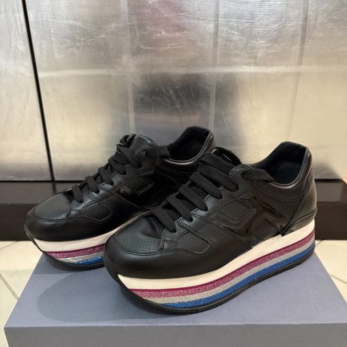 Hogan sneakers size 39, black with colorful platform