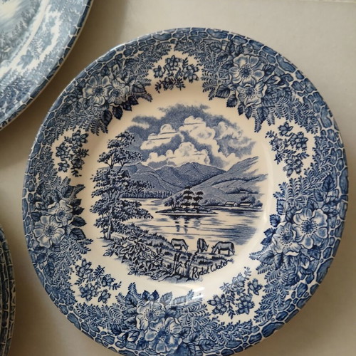 Vintage English Ironstone dessert set 7 pieces, like new