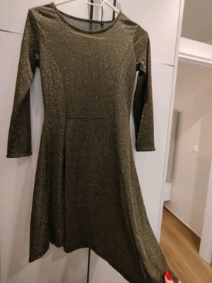 Glitter Midi/Mini Φόρεμα Zara σαν καινούργιο, μαύρο και χρυσαφί