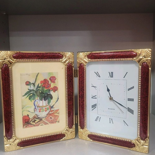 Vintage photo frame 13×18 cm with clock new collectible