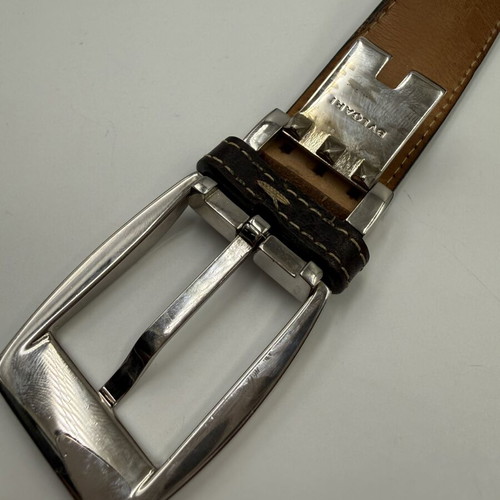 Bvlgari leather belt small size used, dark brown, 95 cm