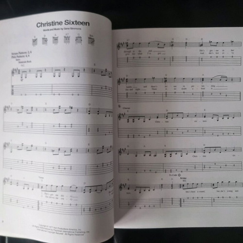 KISS For Easy Guitar Sheet Music like new