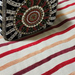 Handmade women's black velvet handbag used with strass