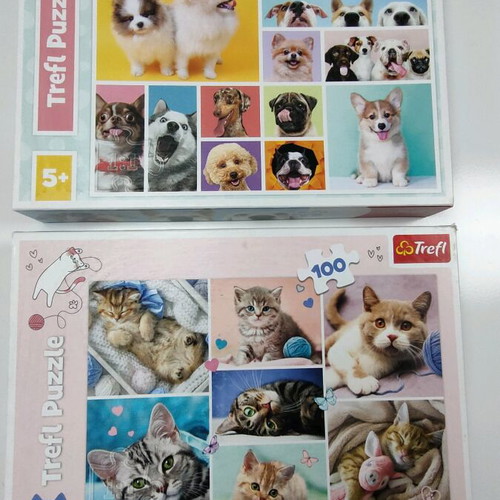 Trefl Puzzle Cats & Dogs like new, set of 2 for ages 5+
