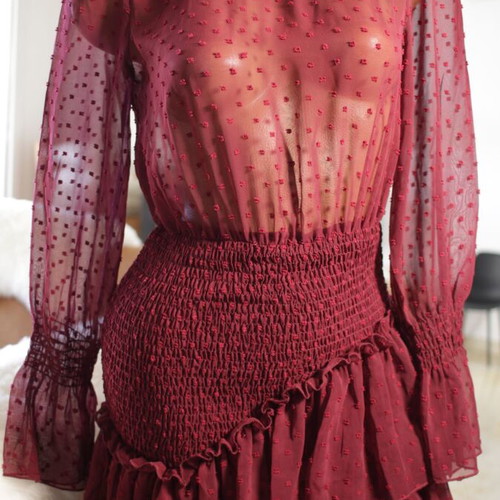 Spring summer burgundy dress new, size S