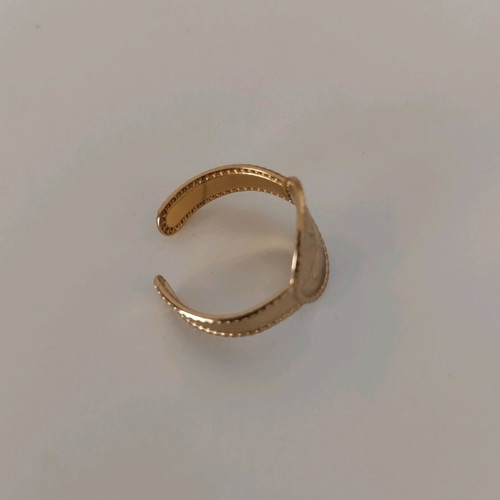 Steel ring set like new, gold and silver with sun engraving