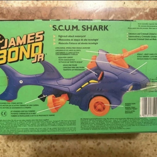 Vintage 1991 Hasbro James Bond Jr. SCUM Shark Vehicle new