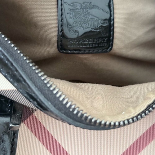 Burberry Nova Check Boston Bag like new, handheld, black and beige