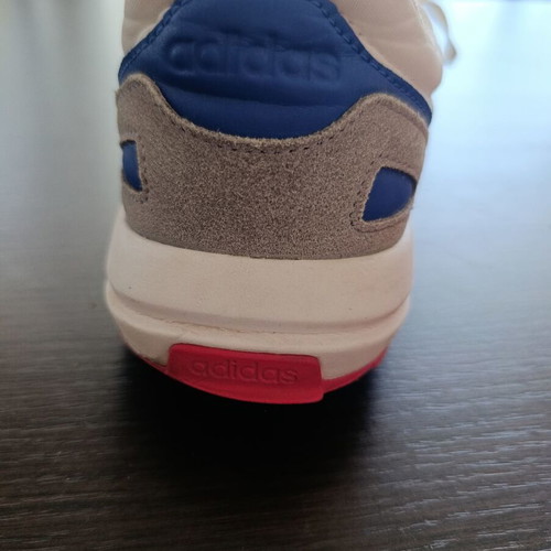 Adidas athletic shoes size 44 used, white and blue