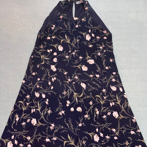 Dark blue dress with pink flowers like new, XL size