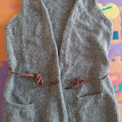 Massimo Duty Large Grey Vest With Leather Belt Like New