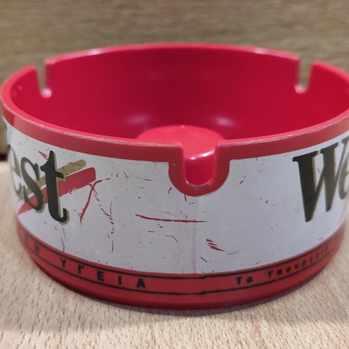 West Cigarettes Plastic Ashtray used, vintage advertising
