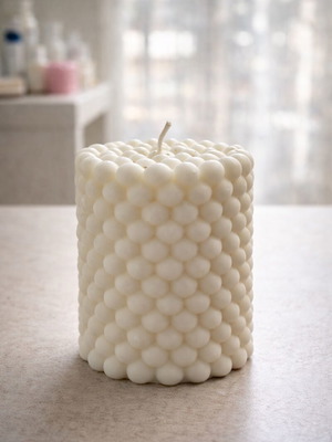 Soya candle bubbles white new
