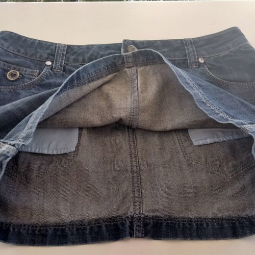 Vintage Lynne Y2K low-rise mini denim skirt Mandy, like new, size L