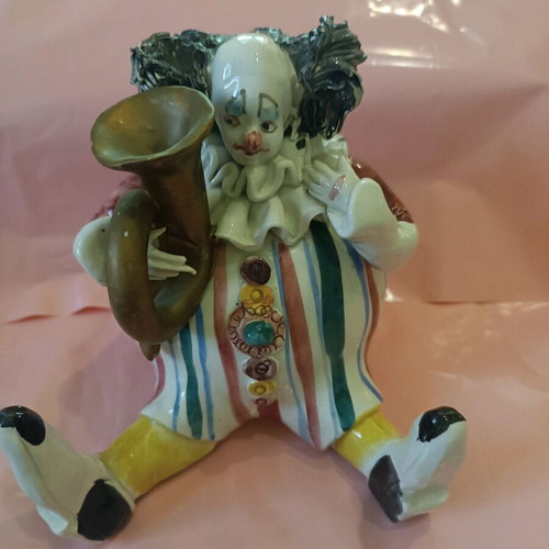 Vintage collectible handmade clown set of 3 like new