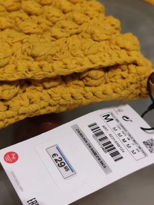 Zara yellow knitted summer shoulder bag new