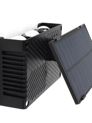 Wall Solar Light 6LED Cool White 6000K Black New