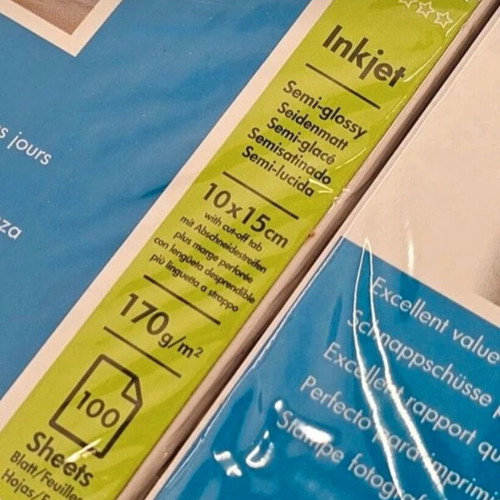 HP photo paper new, pack of 100 sheets 10x15 cm