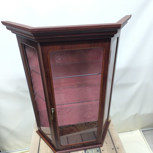 Vintage wall display cabinet with glass door and shelves like new
