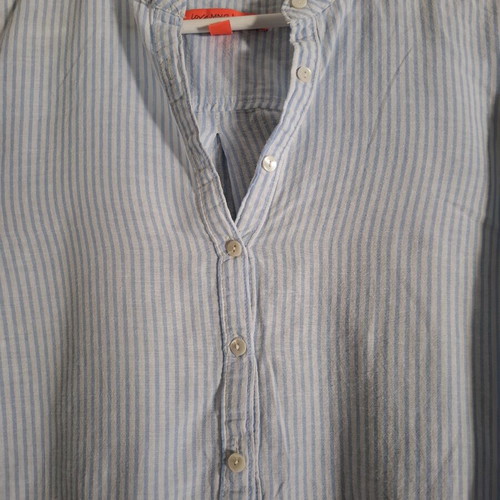 Mango women's shirt used, size M, long sleeve, white and blue