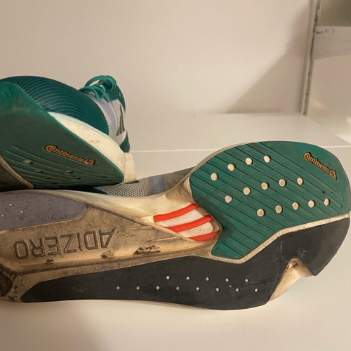 Adidas Running Takumi Sen 9 athletic shoes used, size 46, green