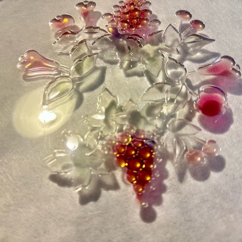 WALTHERCYSTAL fruit bowl new, pressed glass decorative