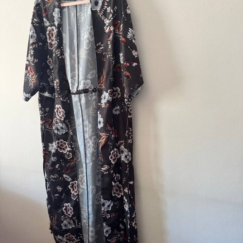 Sfera floral kimono maxi cardigan size S like new, brown and orange