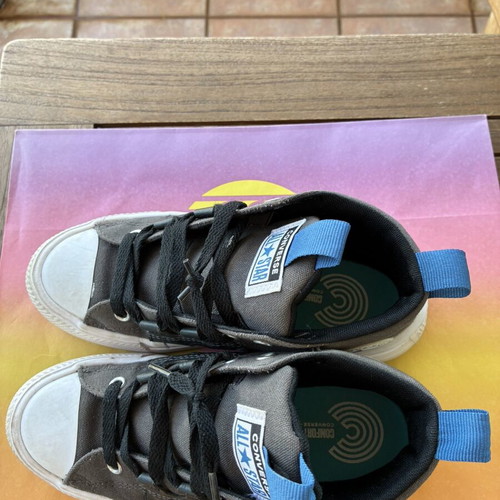 Converse All Star kids sneakers size 34, grey white blue