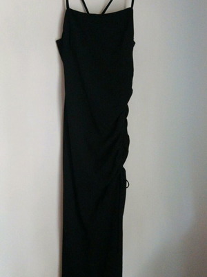 Zara midi dress with ruching and slit black new