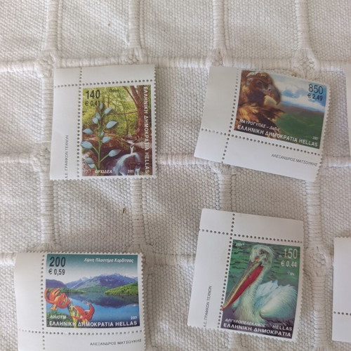 Greek stamps 2001 mint condition, flora and fauna series