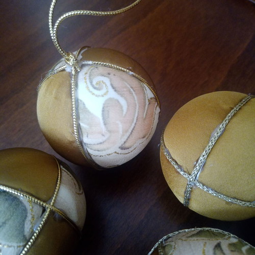 Set of 10 handmade Christmas balls in baroque design like new