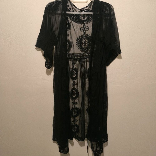 Arachnowoven cardigan like new, black, summer